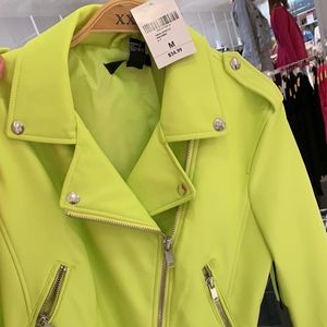 NEW Forever 21 Electric Green Cropped Jacket